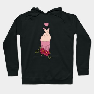 Korean Finger Heart Symbol Kpop Love Aesthetic Hoodie